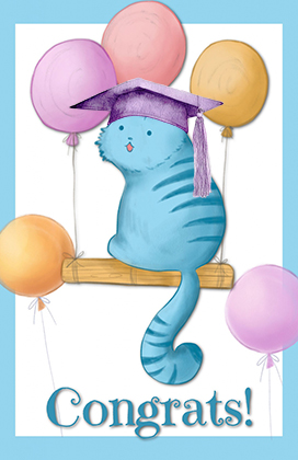 congrats graduation cat balloons