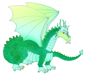 Cool dragon green drawing
