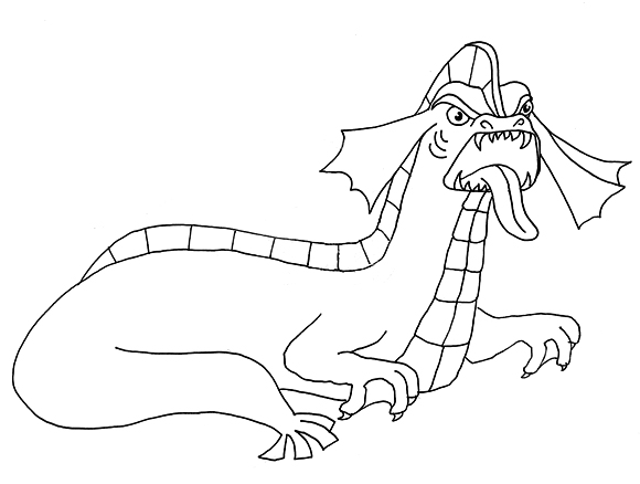 cool water dragon clipart