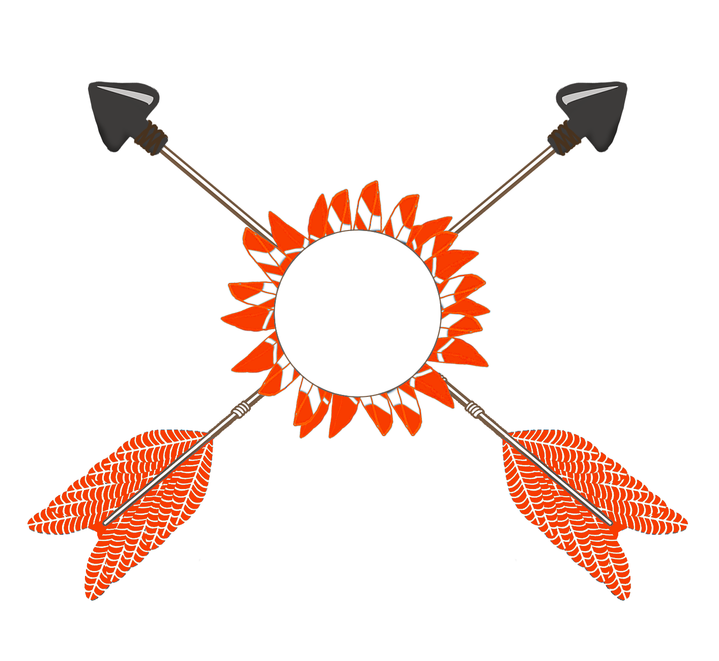 orange red tribal arrows clipart