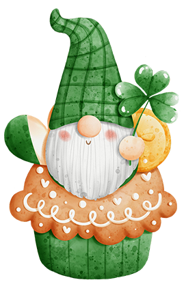 cupcake St. Patrick's gnome