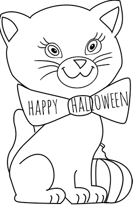 cute Halloween cat for coloring