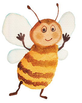 watercolor cute bee clipart
