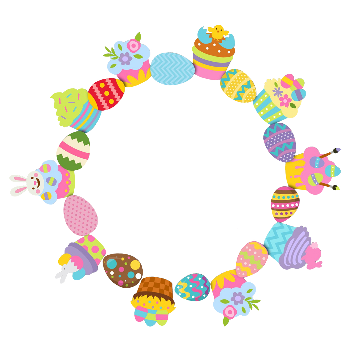 cupcake Easter border circle