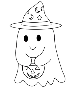 cute halloween ghost for coloring
