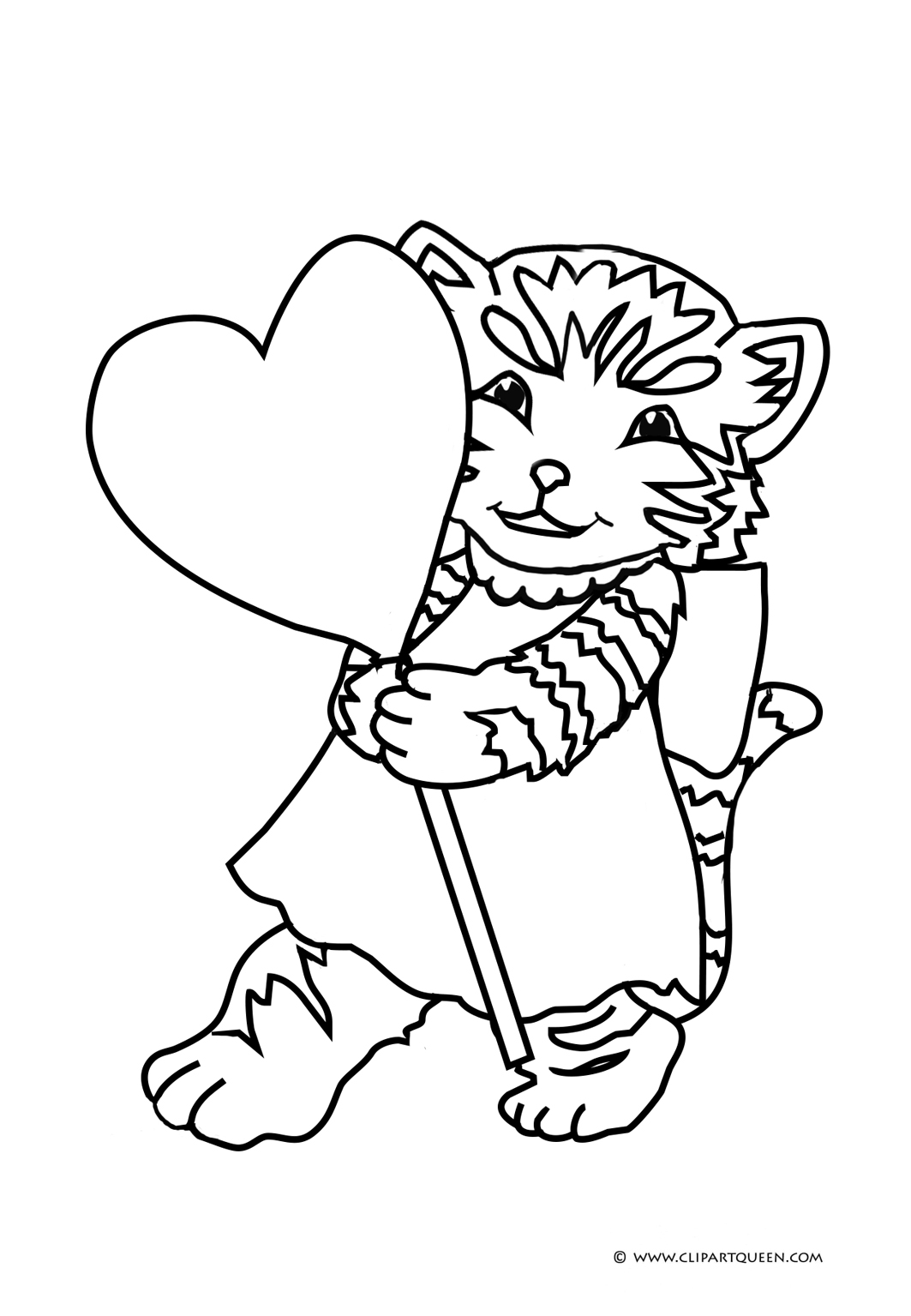 Coloring page for kids for Valentine