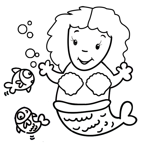 cute little mermaid coloring