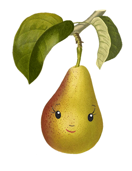 cute pear cartoon clipart