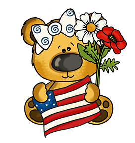 cute teddy bear for 4th of July