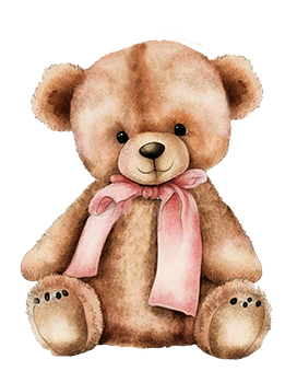 Cute Teddy bear watercolor drawing