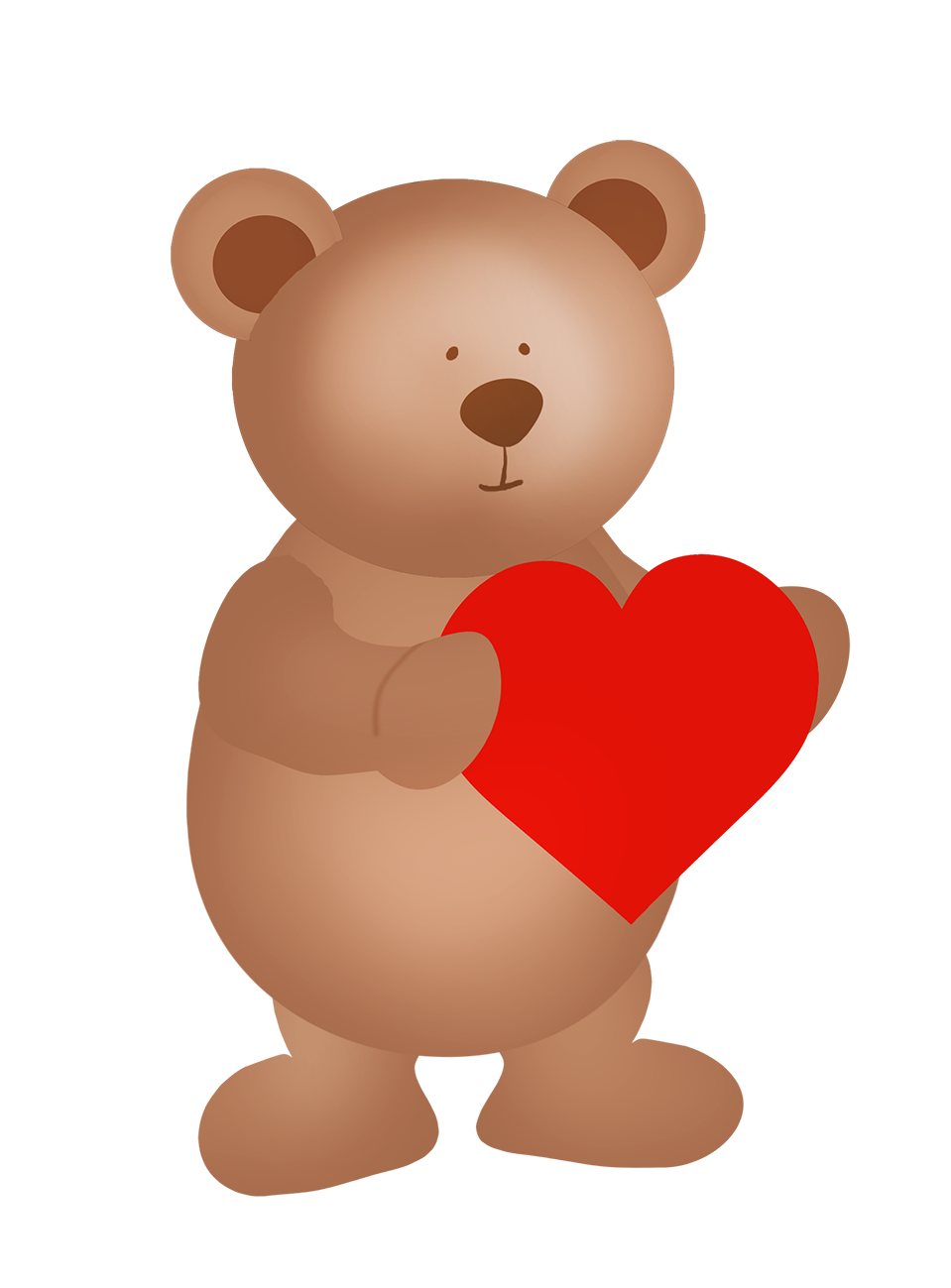 cute Valentine bear with red heart
