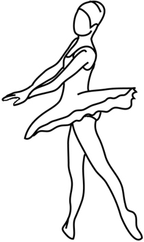 dancing silhouette ballet girl lines