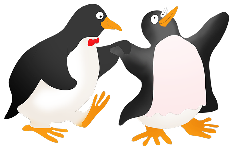 dancing penguin couple