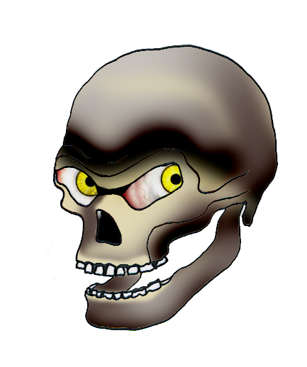 dark evil skull drawing