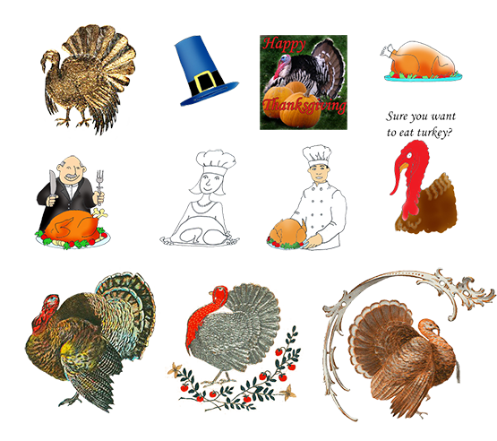 different small Thanksgiving clipart free