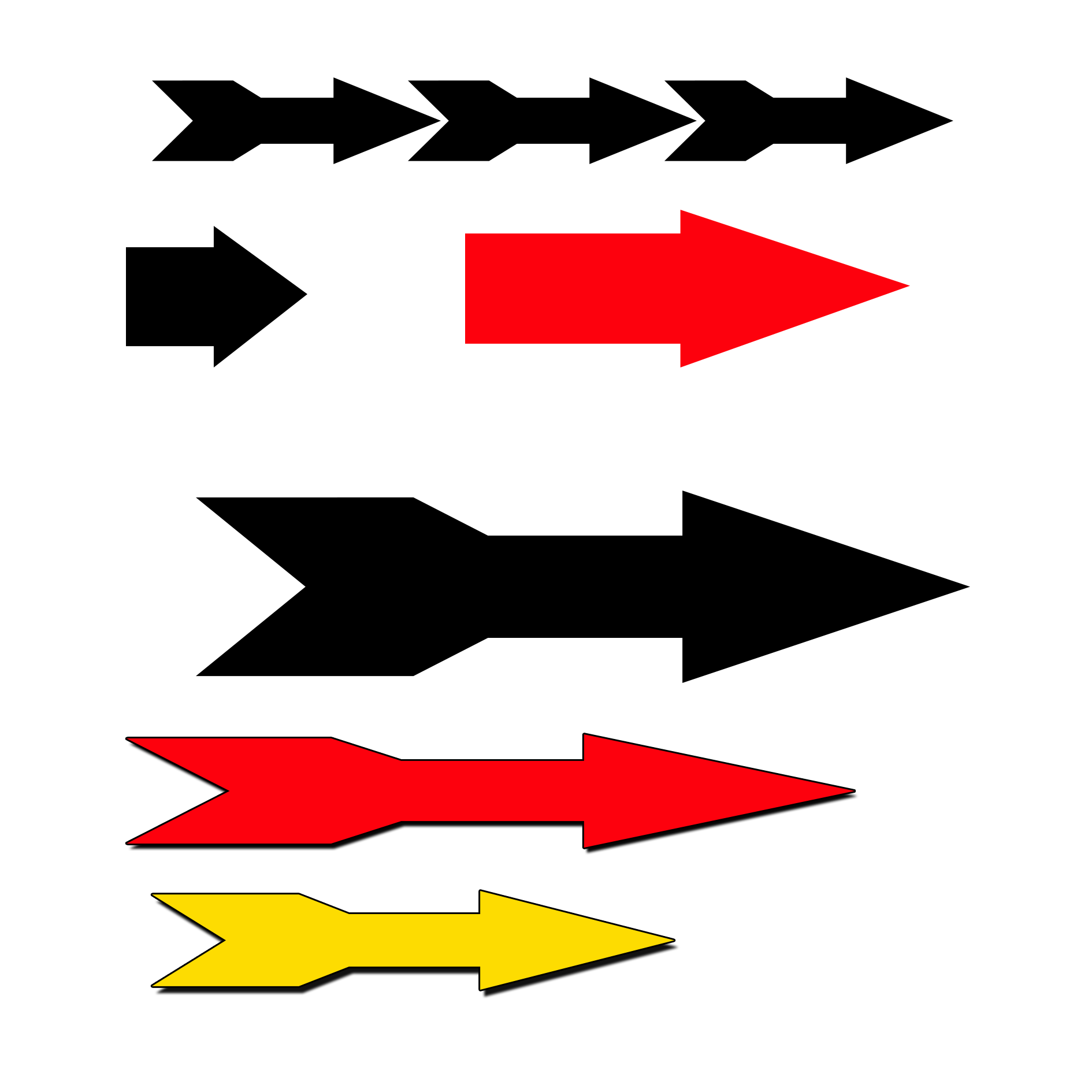 different shapes of arrow signs