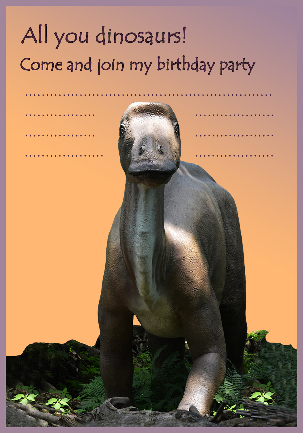 dinosaur birthday party invitation