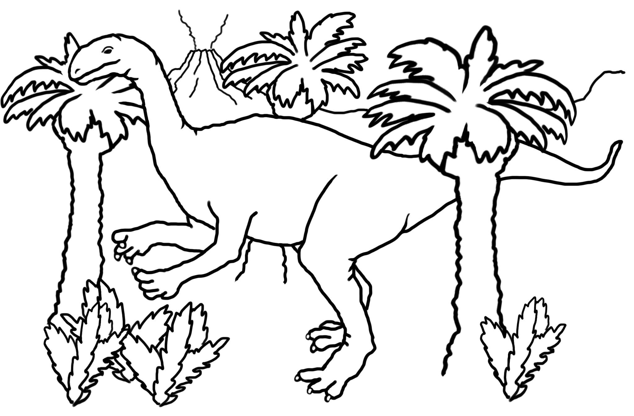 coloring page with dinosaur