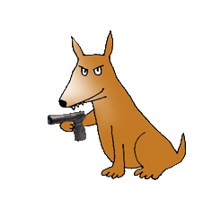 dog clipart dog with gun