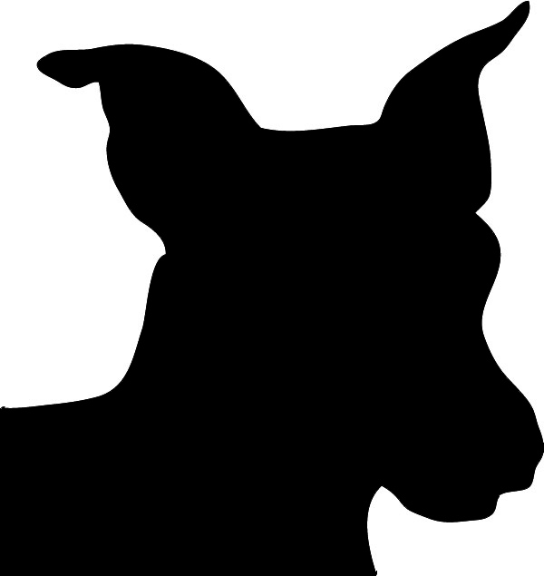 silhouette of friendly dogs head