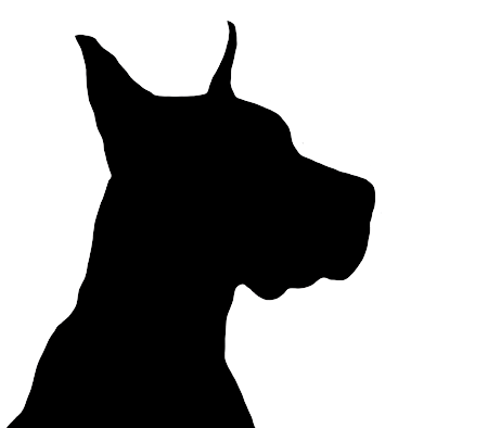 dog silhouette head of big dog