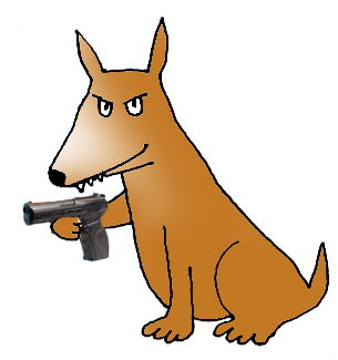 dog with gun