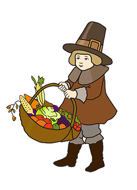 Thanksgiving drawing boy with basket