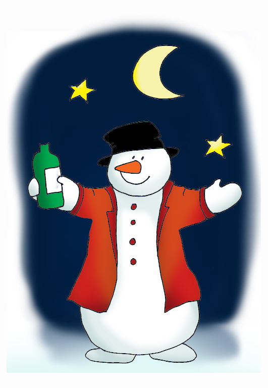 drinking snow man clipart