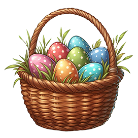 printable Easter basket clipart