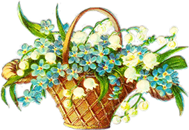 basket with Easter flowers