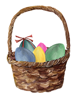 Easter basket with eggs