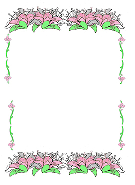 Easter frame pink flowers