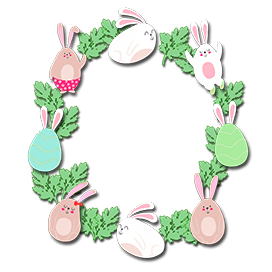 funny Easter bunnies wreath