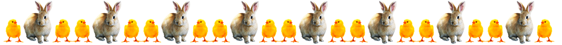 Easter bunny and Easter chicks border
