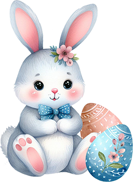 Easter bunny clipart with eggs