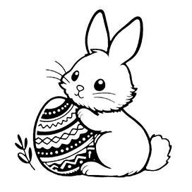 Easter bunny and egg coloring sheet