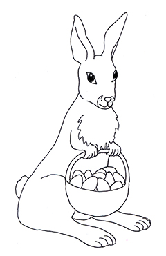 Easter bunny with basket with eggs