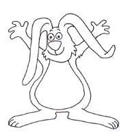 Sketch easter Bunny cartoon