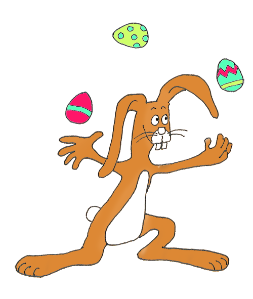 juggling Easter bunny
