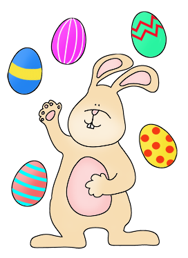 Easter bunny clipart flying eggs