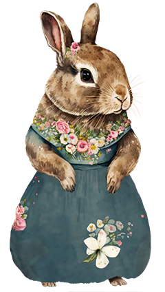 Easter bunny girl in dress