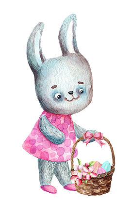 Easter bunny clipart with basket