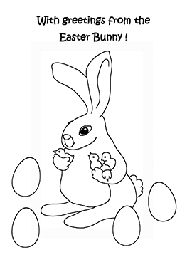 greetings from Easter bunny coloring page