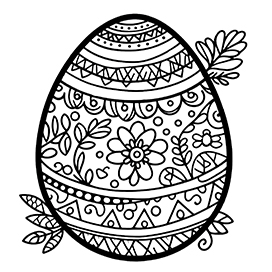 Easter egg coloring page decorated