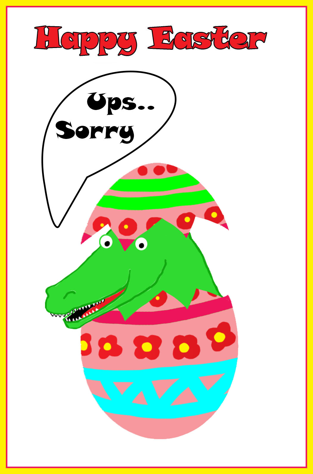 Easter egg with crocodile baby