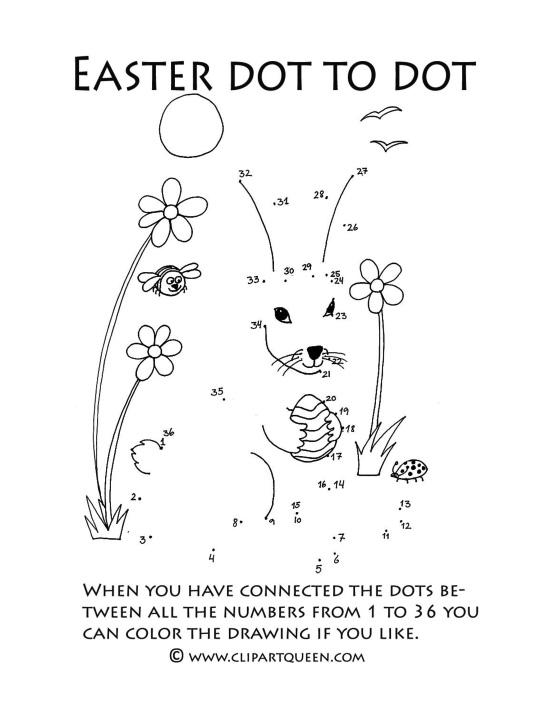 Easter bunny dot to dot and coloring pages