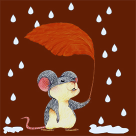 fall clipart mouse rain