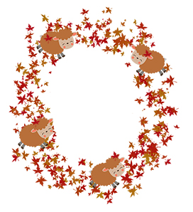 funny fall wreath with sheep