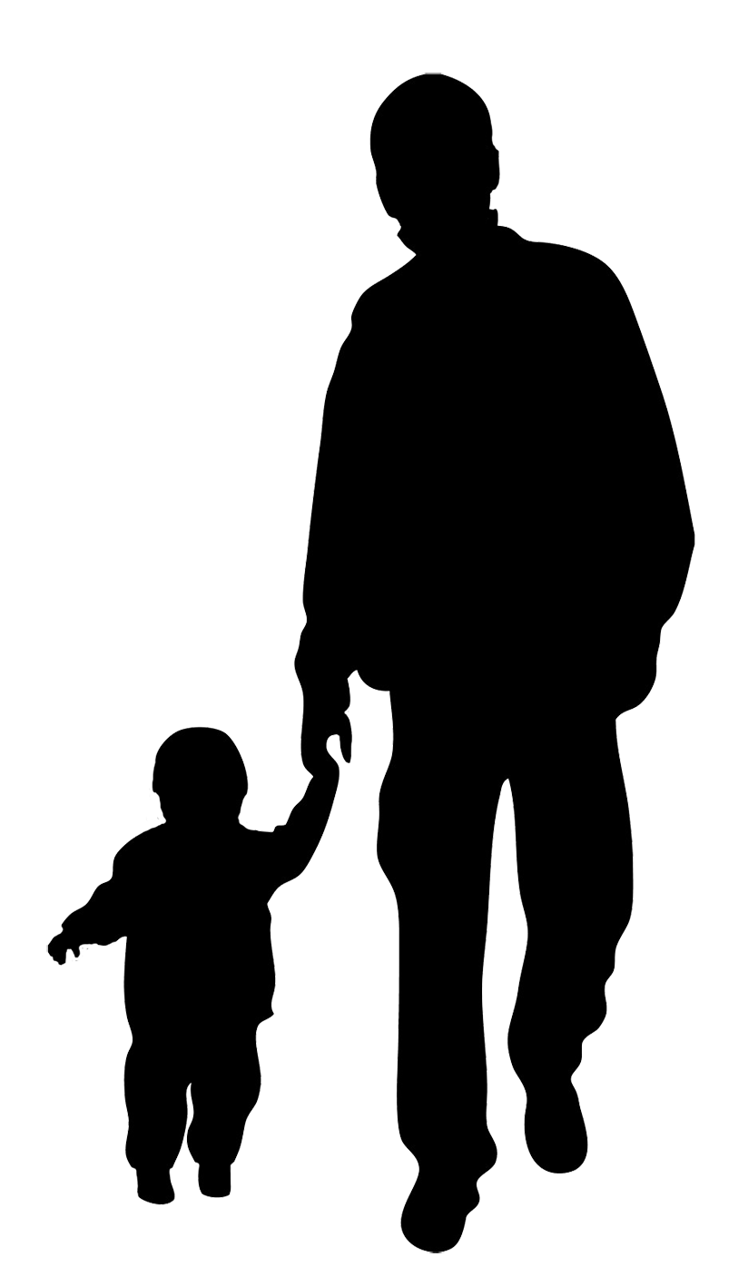 father and child silhouette