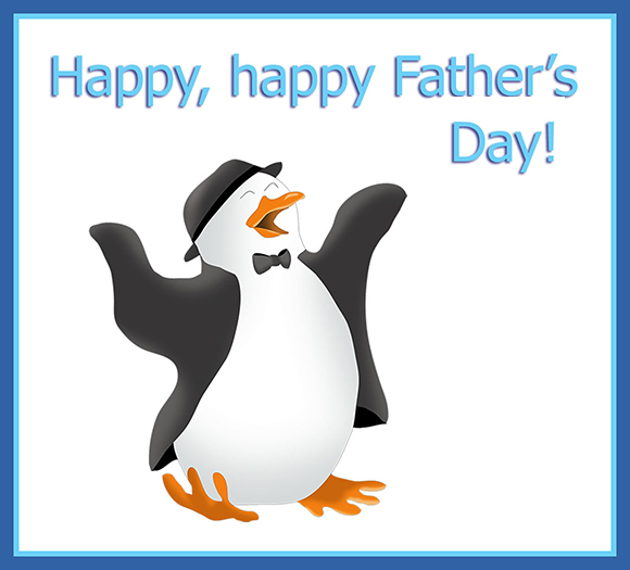 dancing penguin greeting for Father's Day